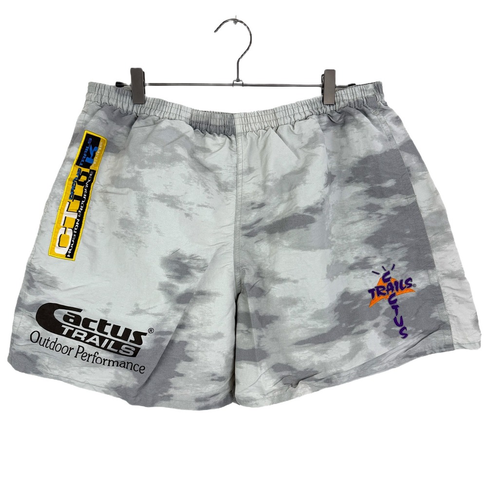 Cactus Jack Shorts Mens 2XL Gray Swim Trunks Trails Tie Dye Patches Beach 5.5"